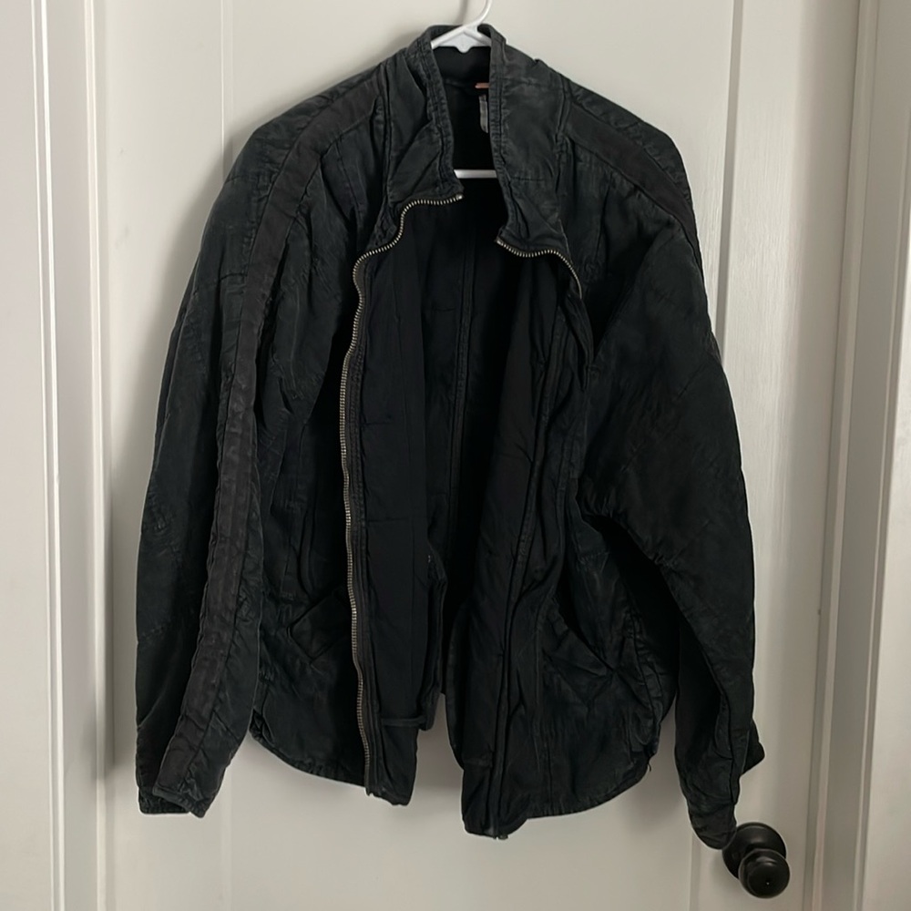 Free People Dolman Quilted Knit Jacket, Black